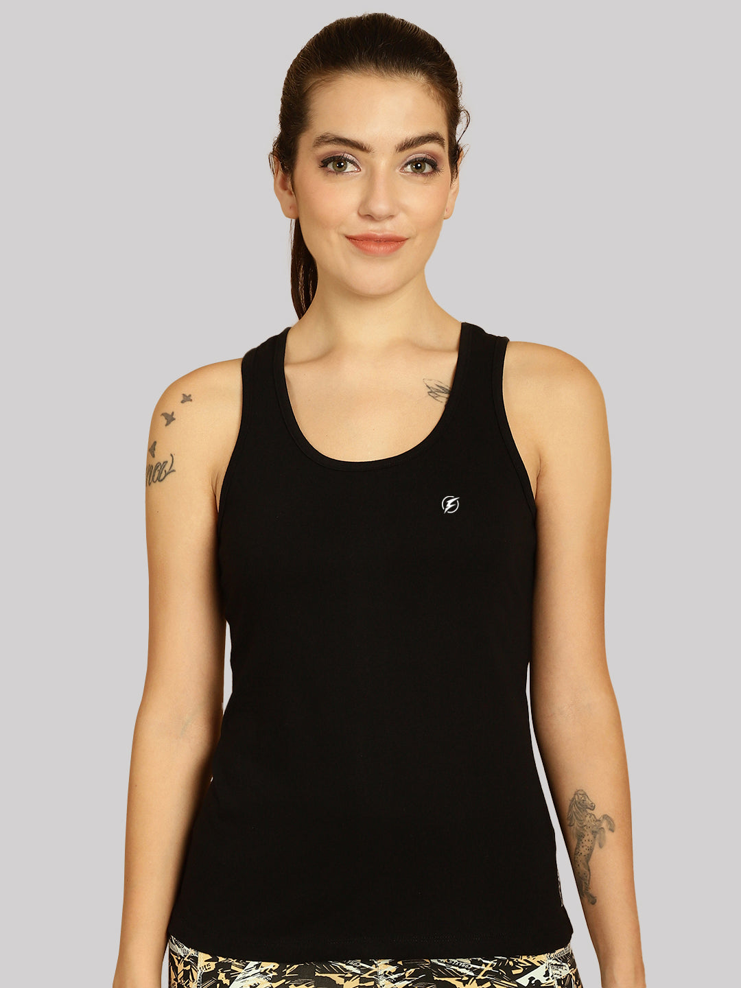 Women Solid Cotton Slim Fit Tank Top - Friskers