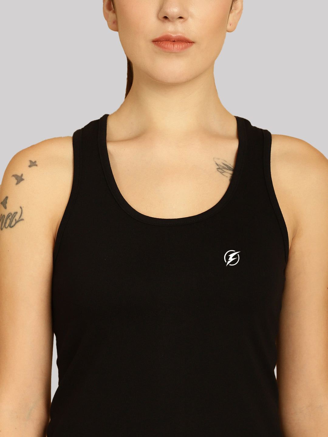 Women Solid Cotton Slim Fit Tank Top - Friskers