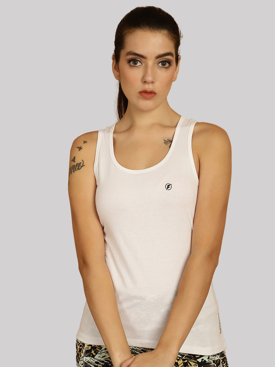 Women Solid Cotton Slim Fit Tank Top - Friskers