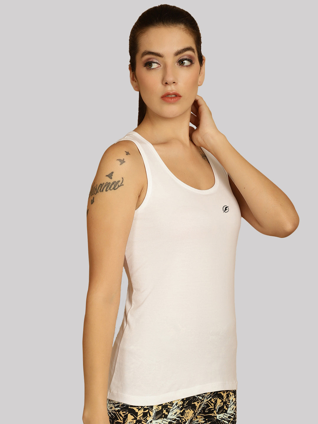 Women Solid Cotton Slim Fit Tank Top - Friskers