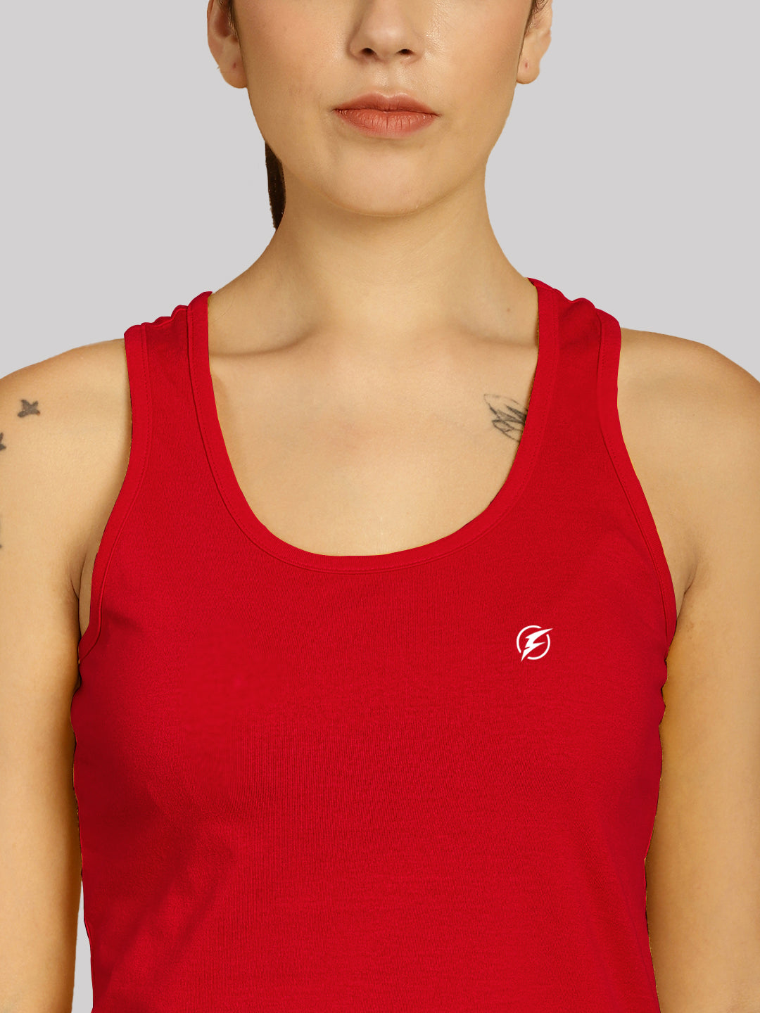 Women Solid Cotton Slim Fit Tank Top - Friskers