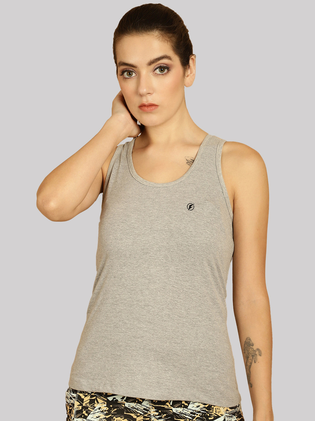 Women Solid Cotton Slim Fit Tank Top - Friskers