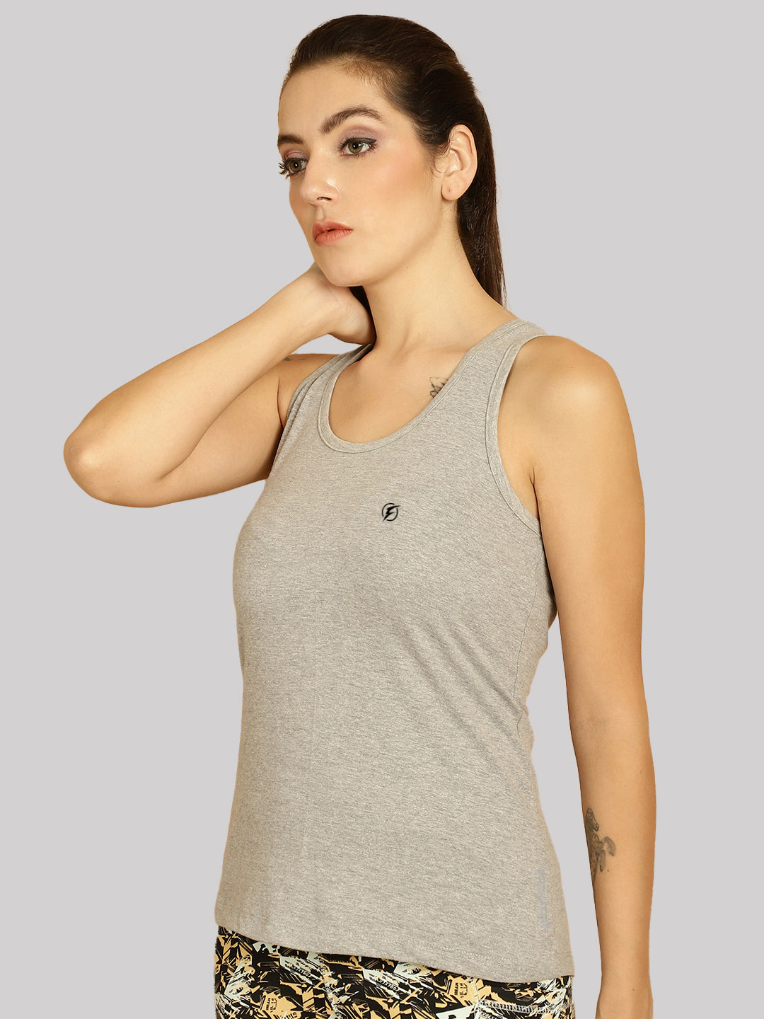 Women Solid Cotton Slim Fit Tank Top - Friskers