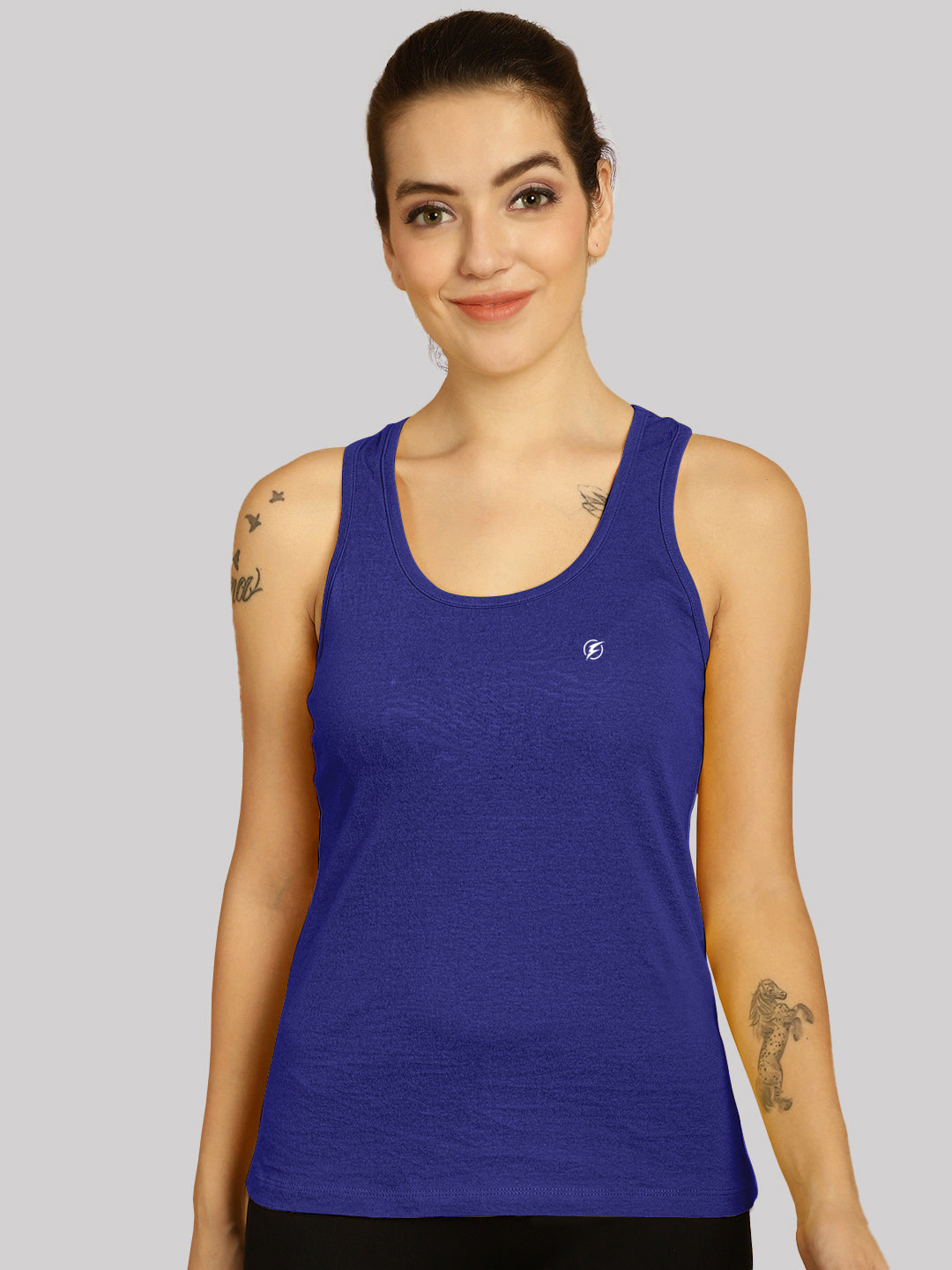 Women Solid Cotton Slim Fit Tank Top - Friskers