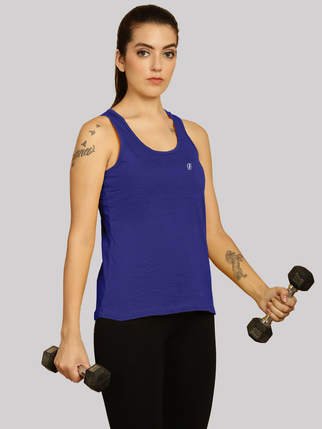 Women Solid Cotton Slim Fit Tank Top - Friskers