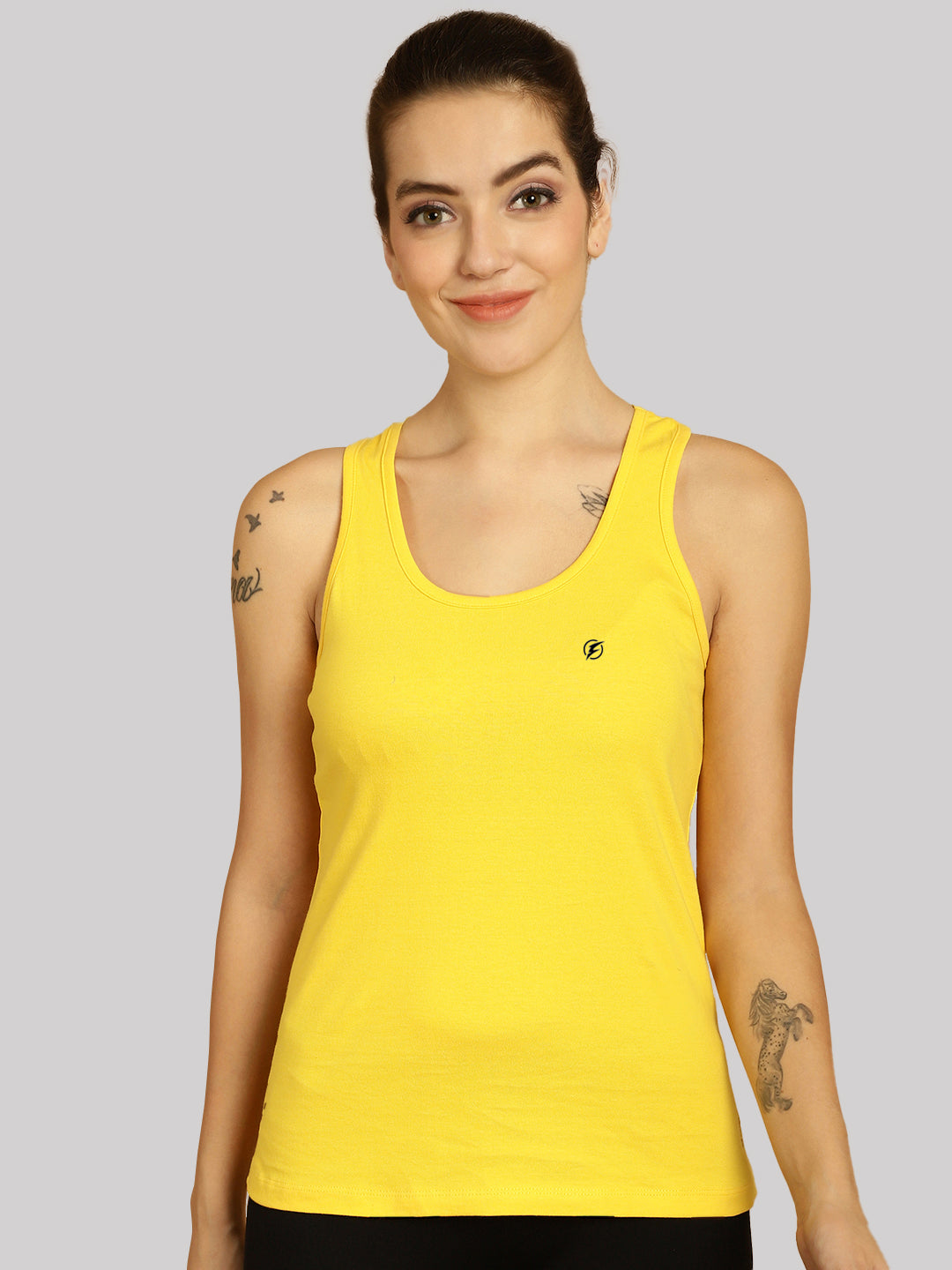 Women Solid Cotton Slim Fit Tank Top - Friskers