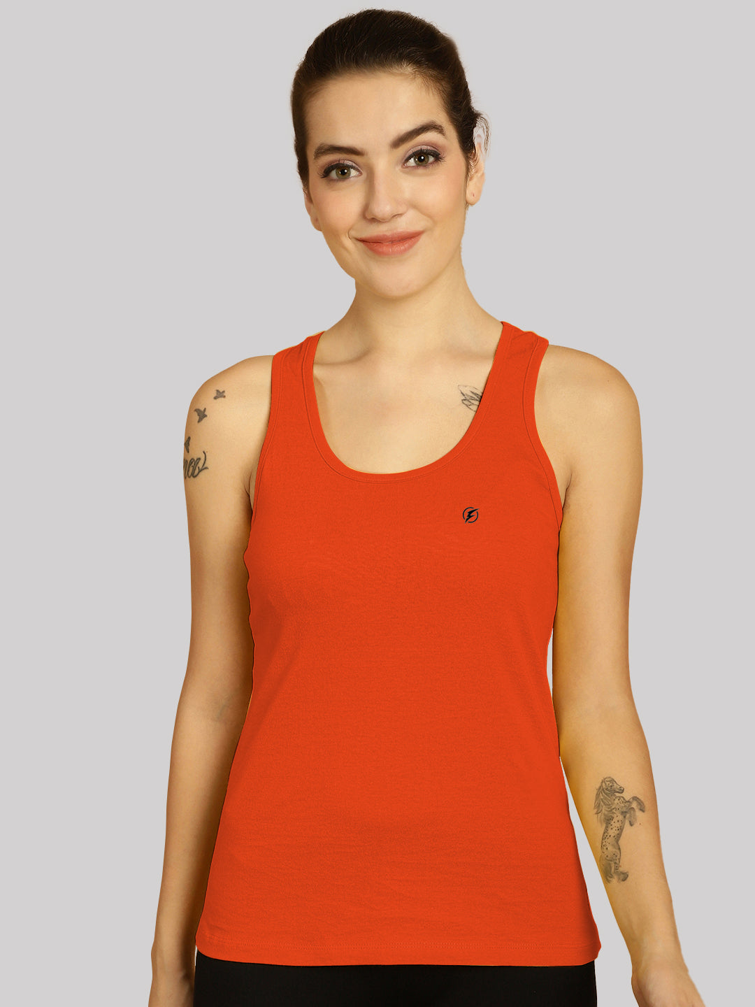 Women Solid Cotton Slim Fit Tank Top - Friskers