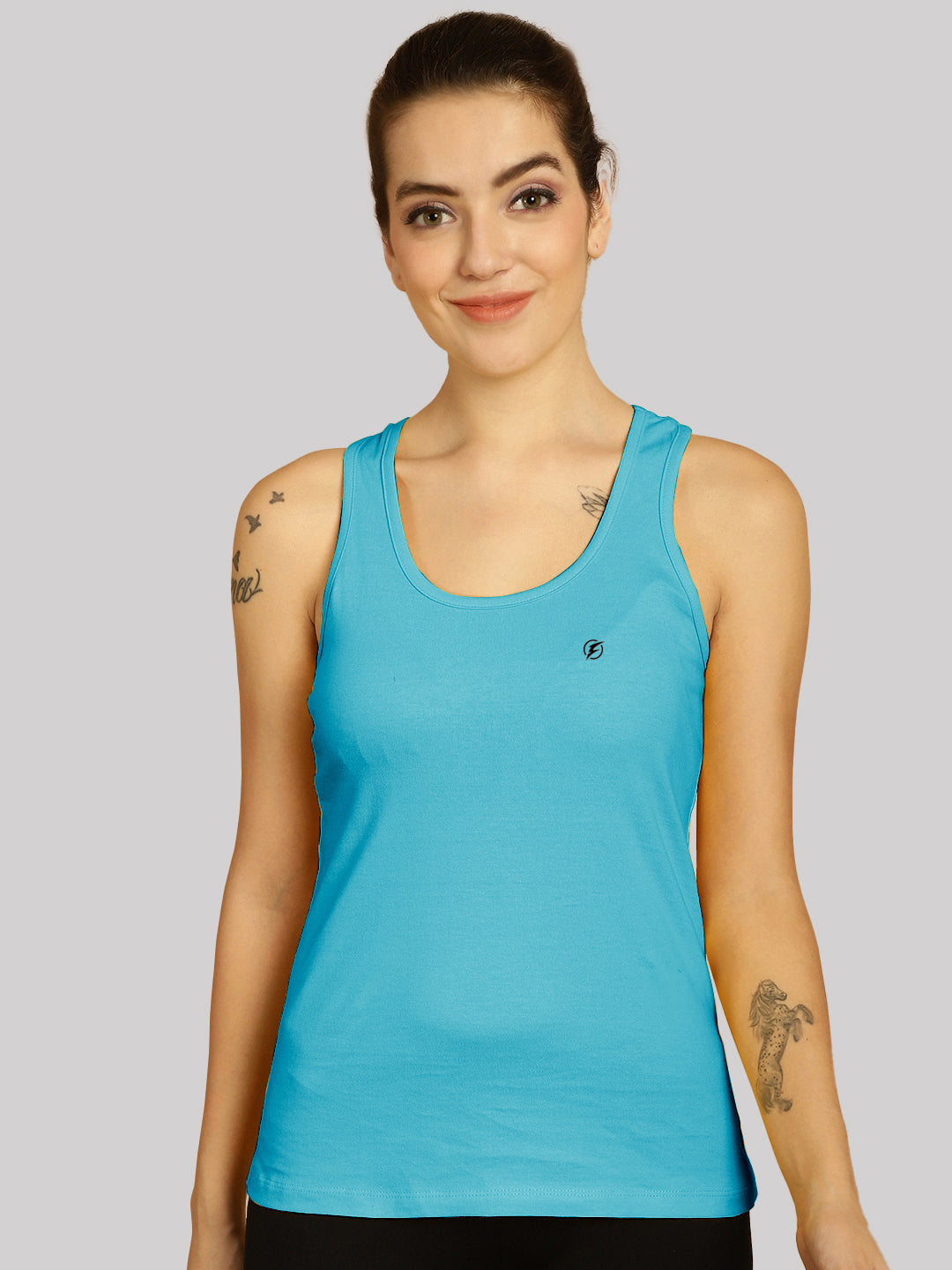 Women Solid Cotton Slim Fit Tank Top - Friskers