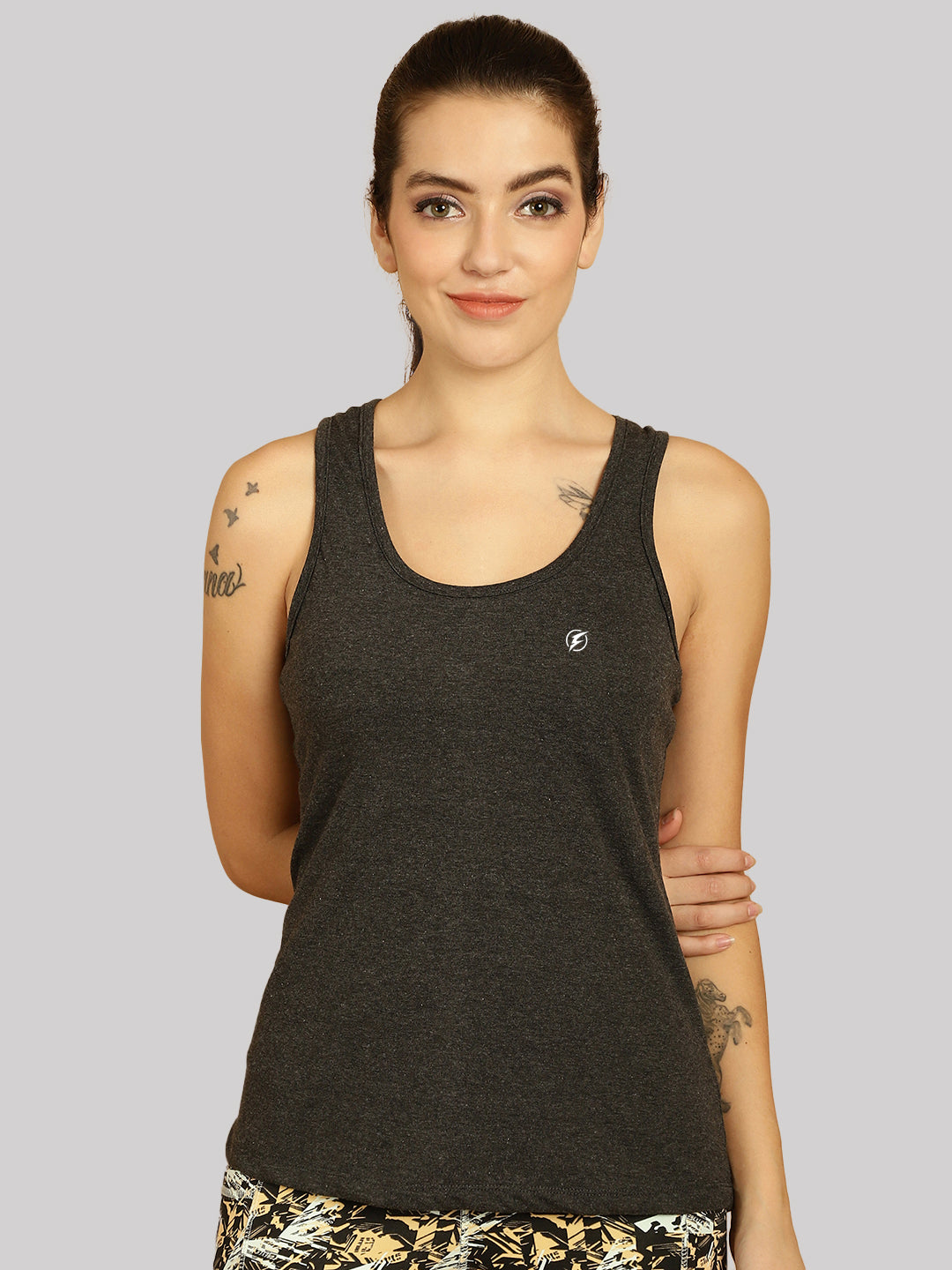 Women Solid Cotton Slim Fit Tank Top - Friskers