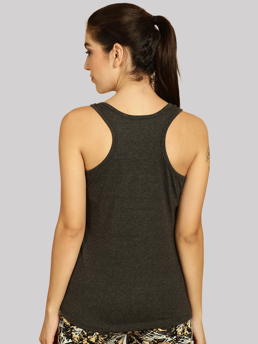 Women Solid Cotton Slim Fit Tank Top - Friskers