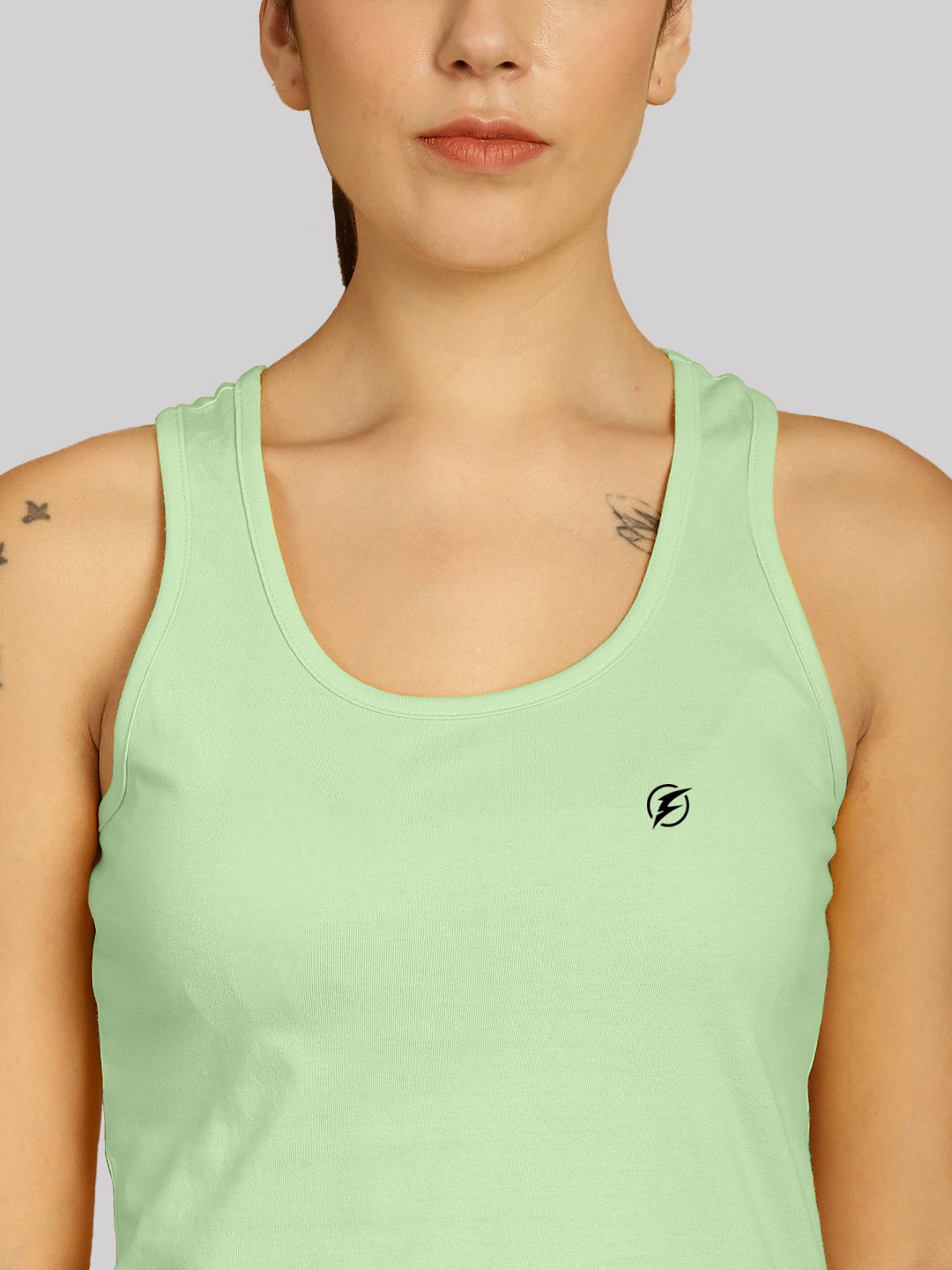 Women Solid Cotton Slim Fit Tank Top - Friskers