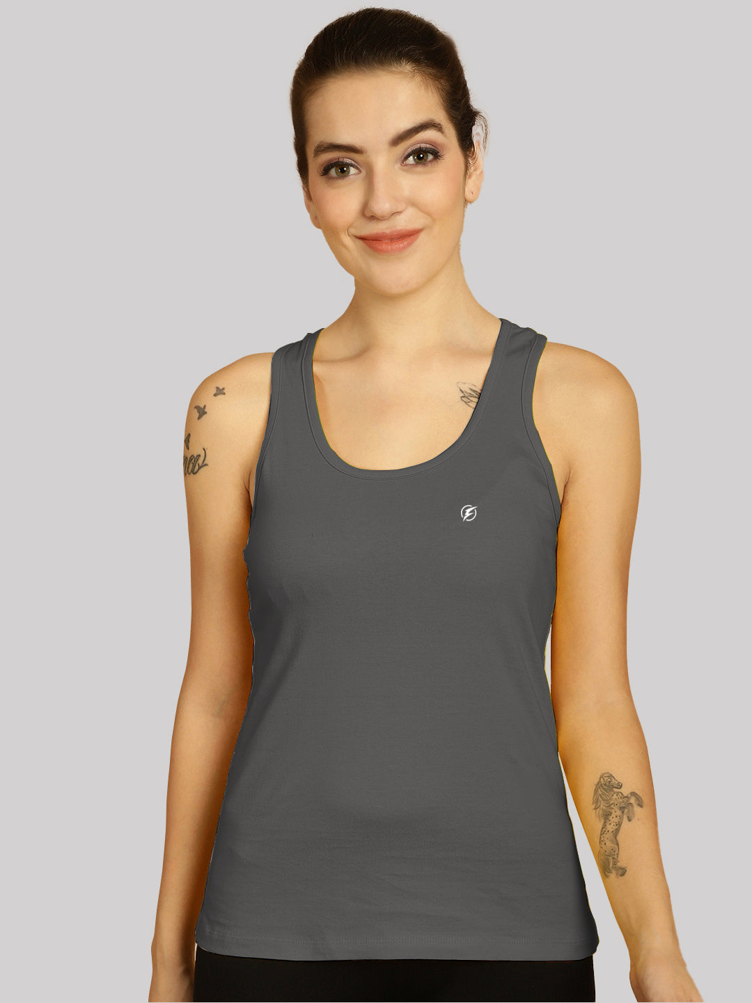 Women Solid Cotton Slim Fit Tank Top - Friskers