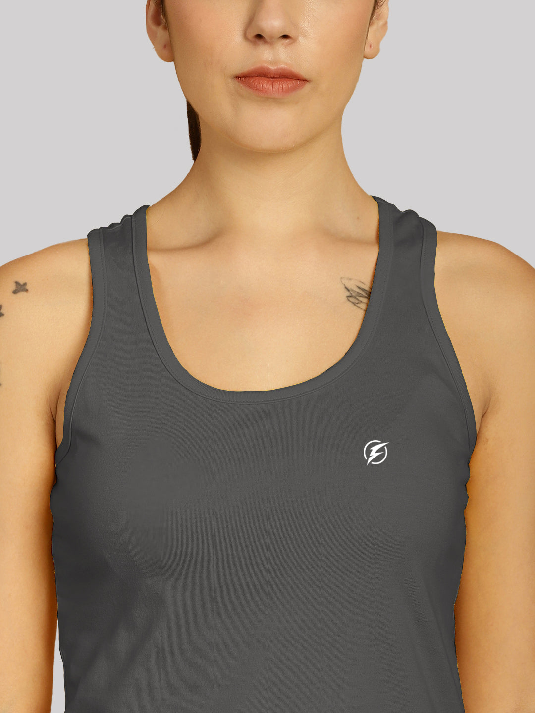 Women Solid Cotton Slim Fit Tank Top - Friskers