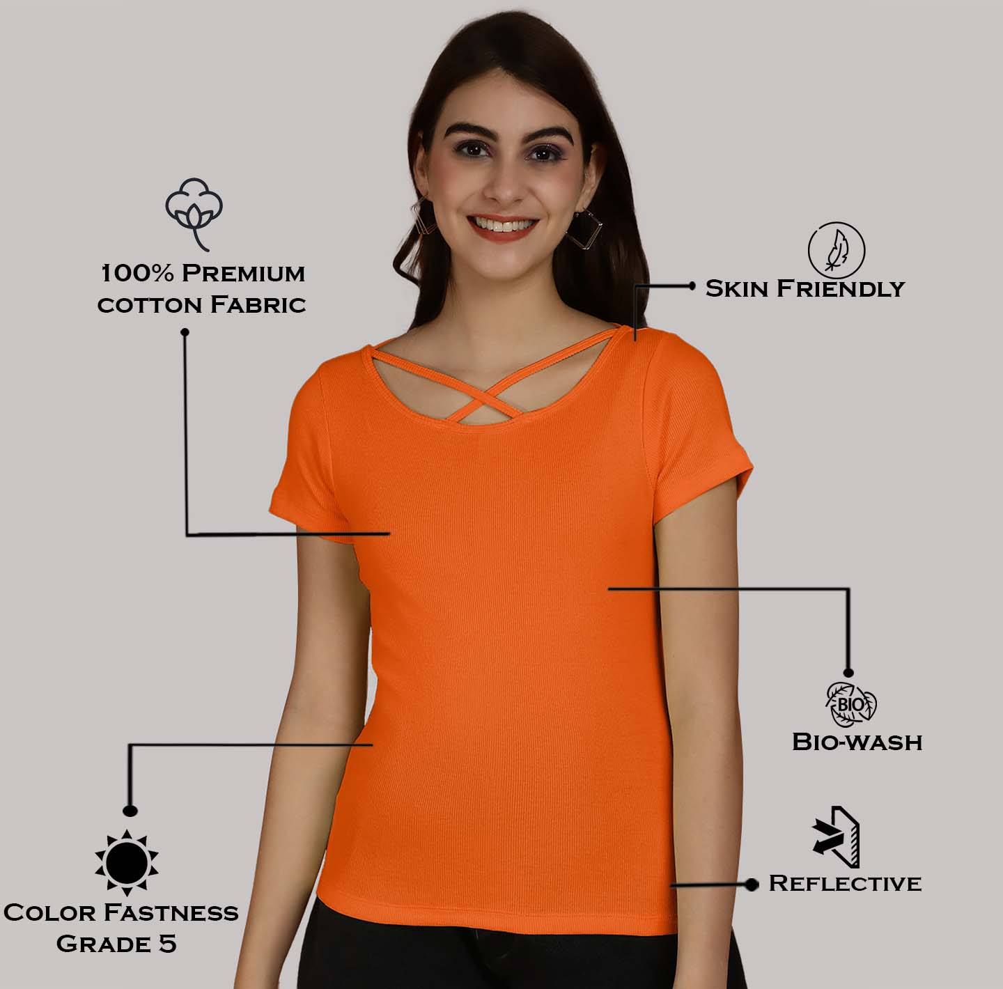 Friskers Pack Of 2 Solid X-Line Neck Top - Friskers