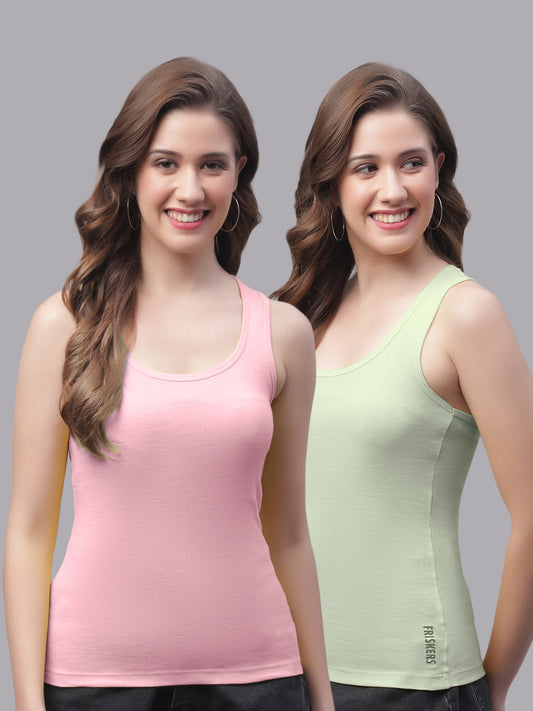 Women Pack Of 2 Coral & Pista Ultimate Active Tank Top - Friskers