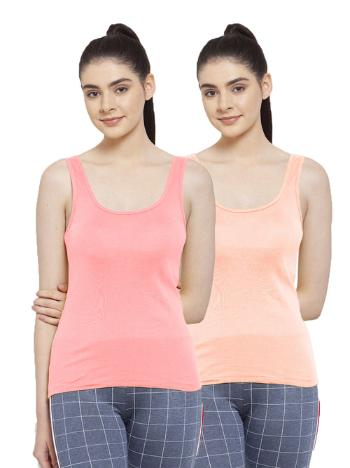Women Pack Of 2 Peach & Coral Ultimate Active Tank Top