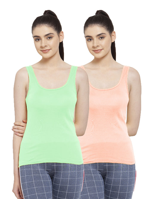 Women Pack Of 2 Peach & Pista Ultimate Active Tank Top