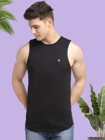 Friskers Men Solid Cotton Innerwear Plain Gym Vest