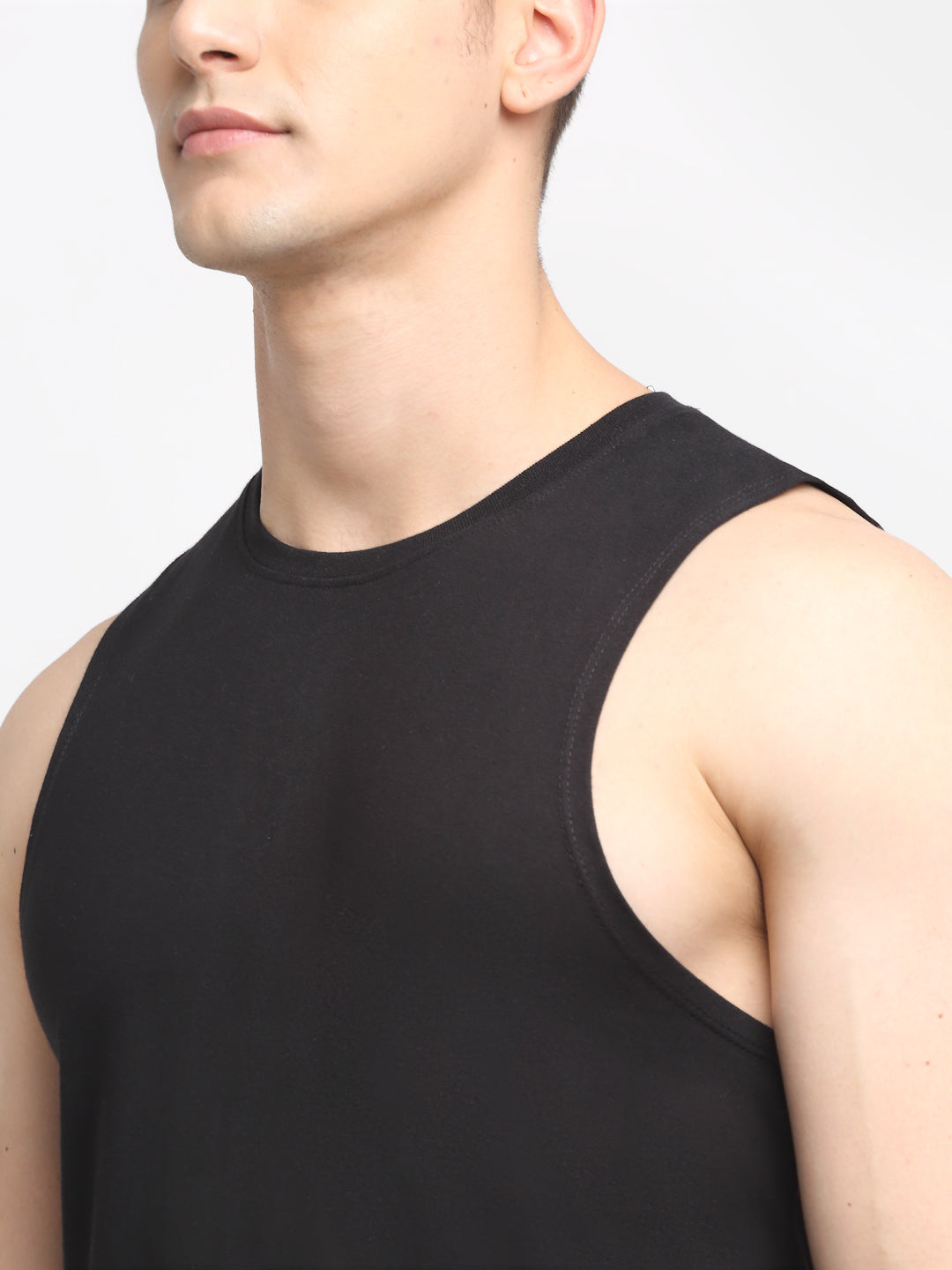 Friskers Men Solid Cotton Innerwear Gym Vest - Friskers