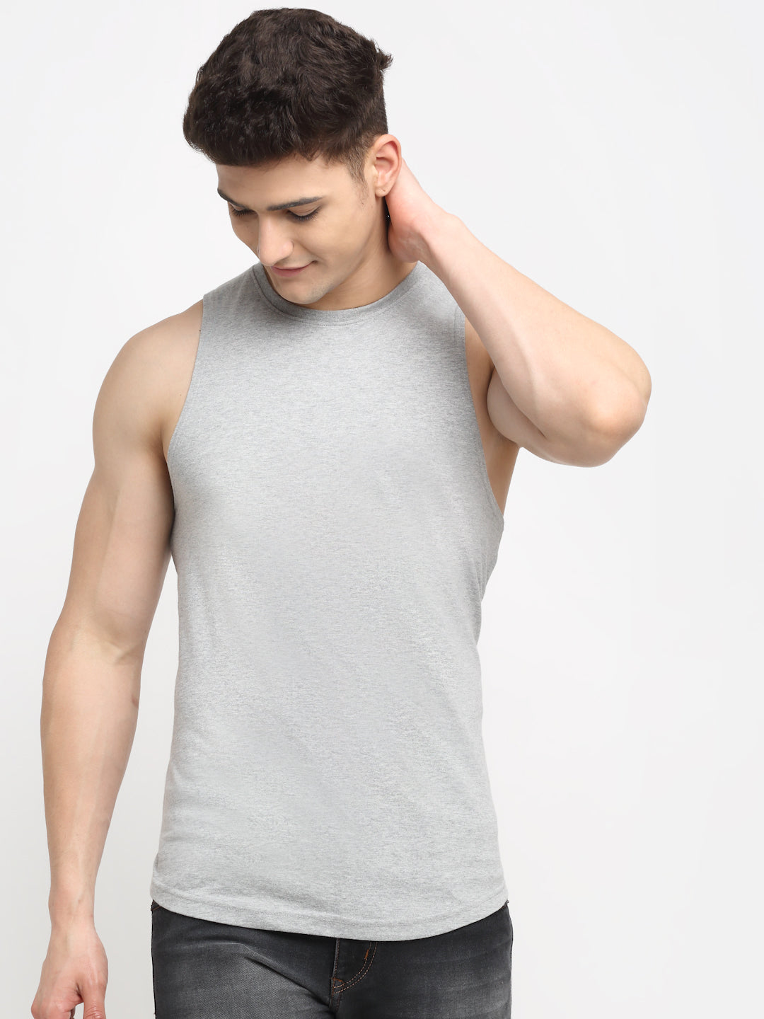 Friskers Men Solid Cotton Innerwear Gym Vest - Friskers