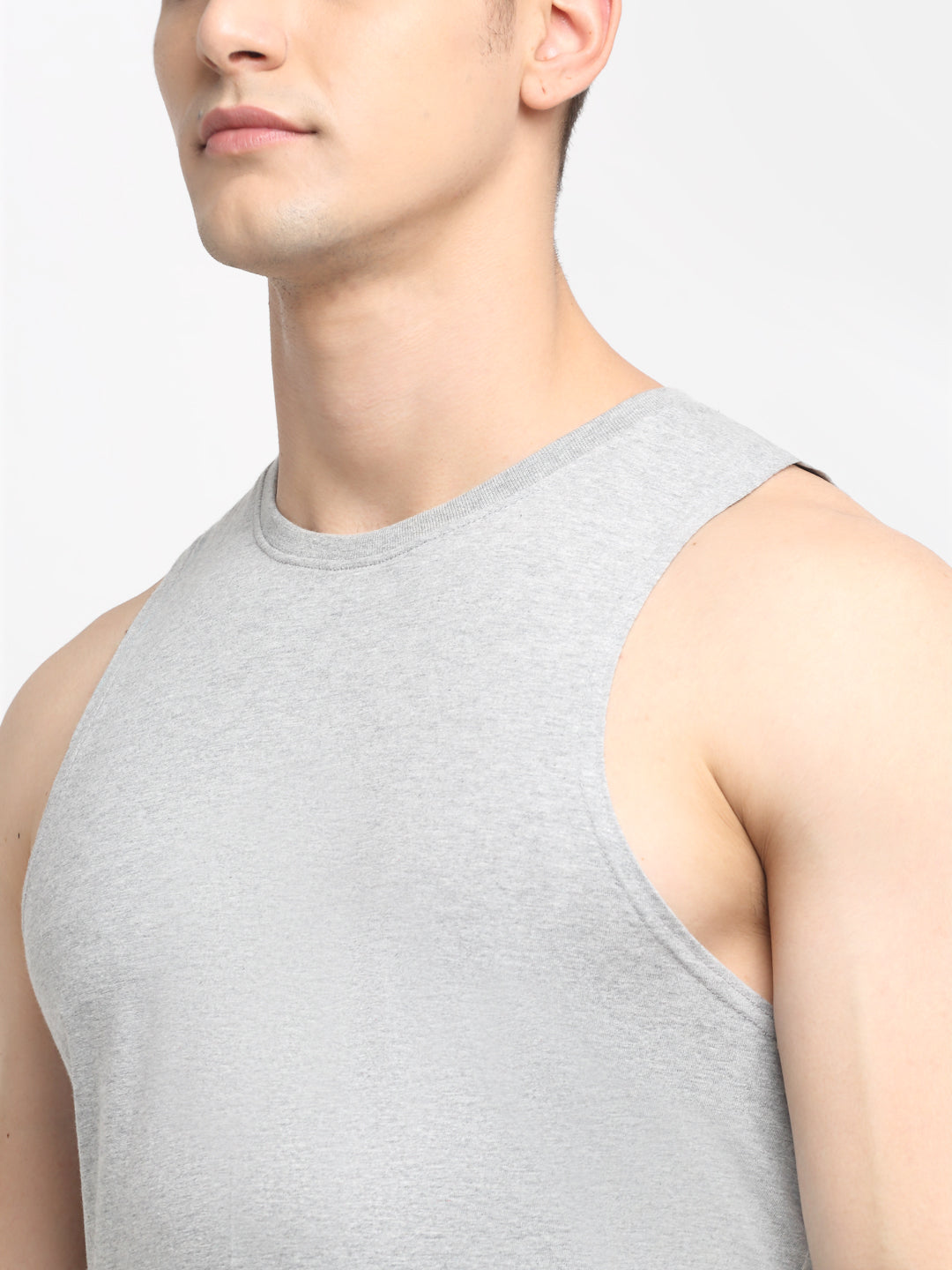Friskers Men Solid Cotton Innerwear Gym Vest - Friskers