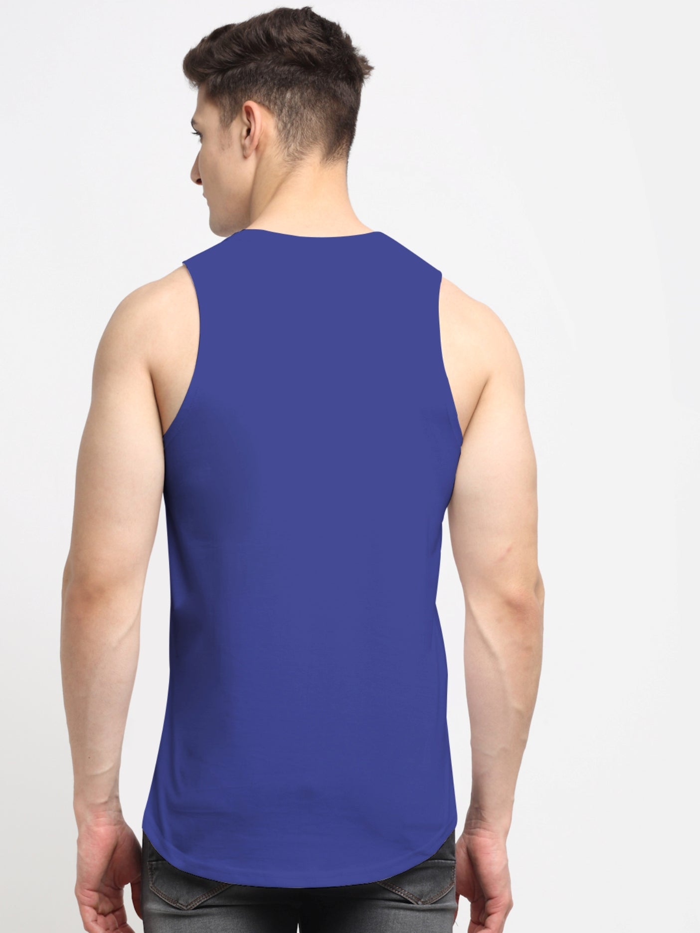 Friskers Men Solid Cotton Innerwear Gym Vest - Friskers