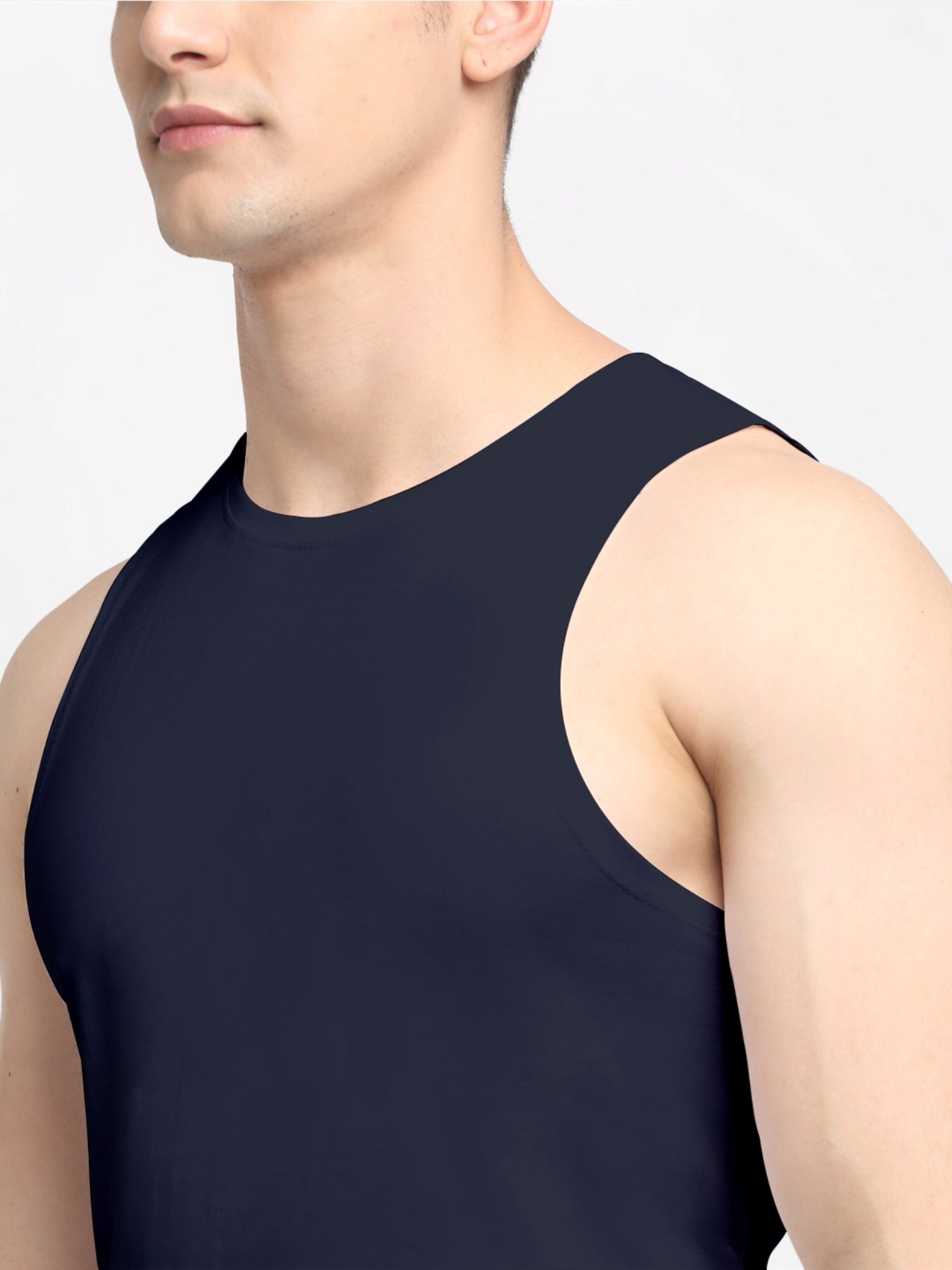 Friskers Men Solid Cotton Innerwear Gym Vest - Friskers