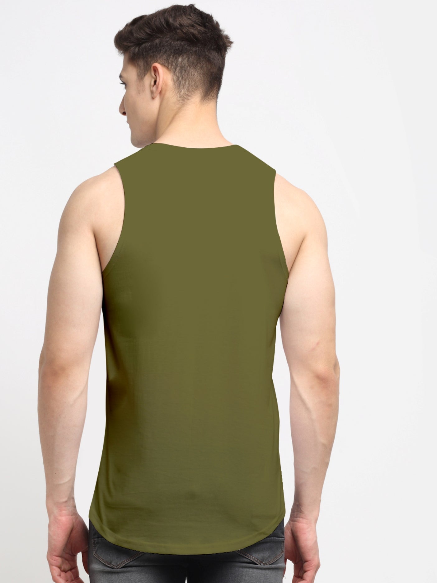 Friskers Men Solid Cotton Innerwear Gym Vest - Friskers