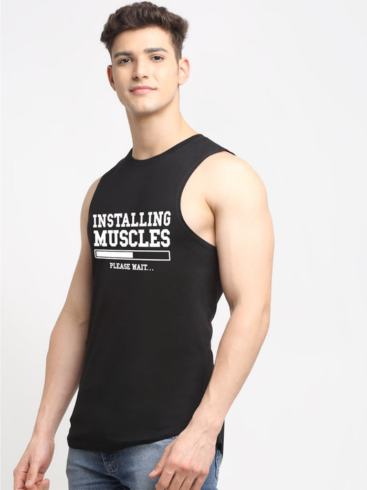 Installing Muscles Printed Cotton Gym Vest - Friskers
