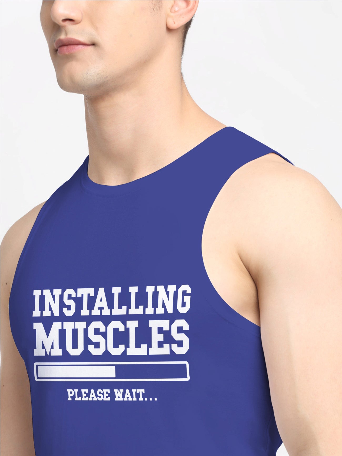 Installing Muscles Printed Cotton Gym Vest - Friskers