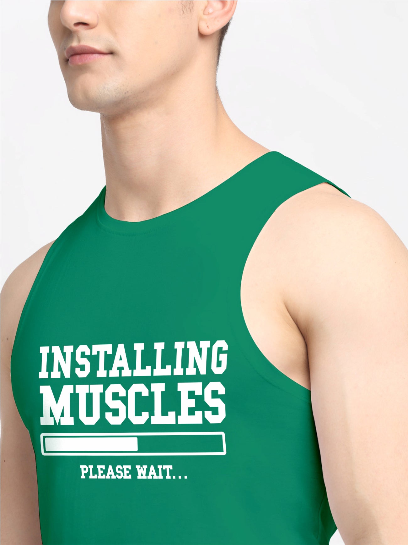 Installing Muscles Printed Cotton Gym Vest - Friskers