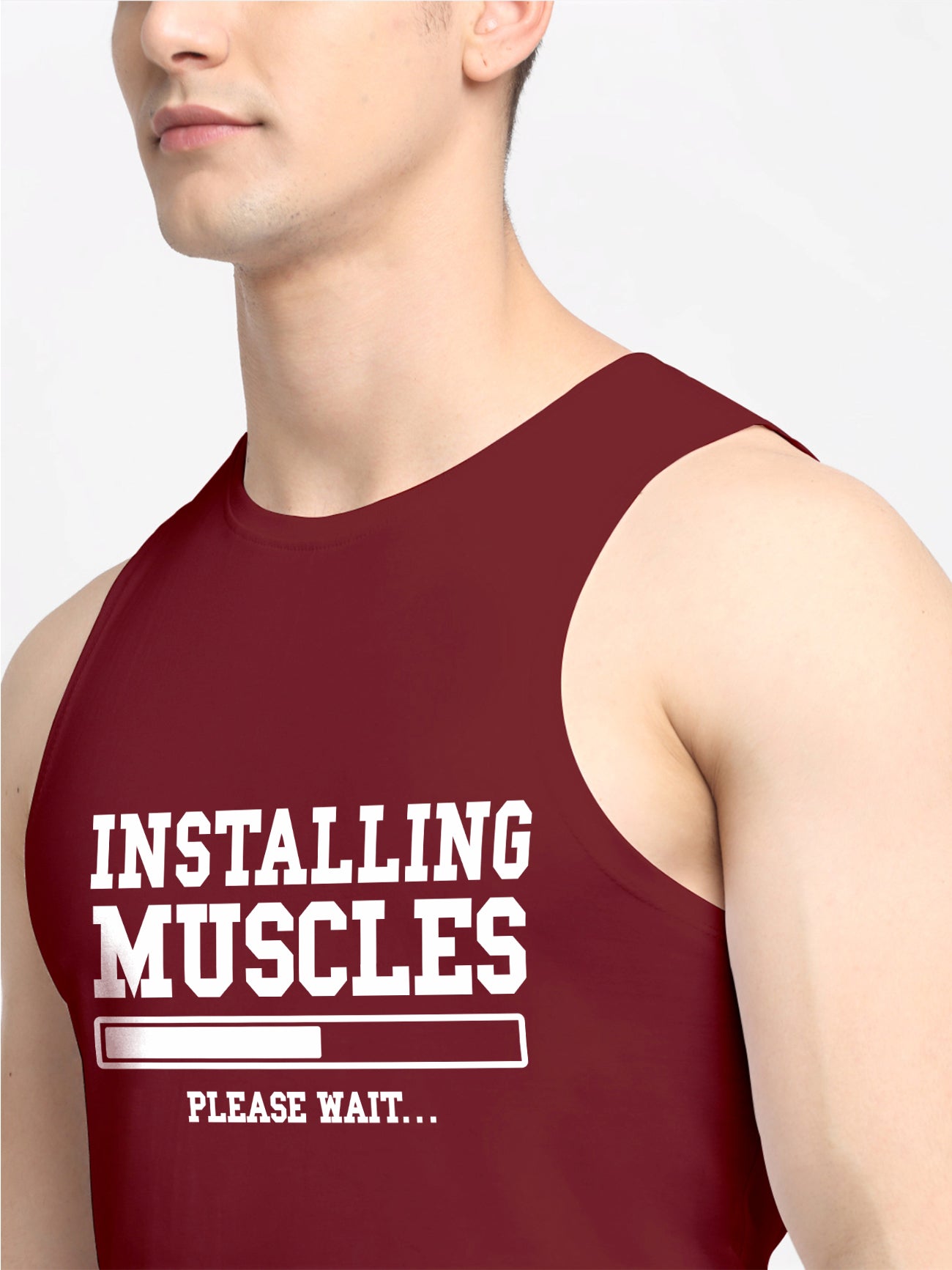 Installing Muscles Printed Cotton Gym Vest - Friskers