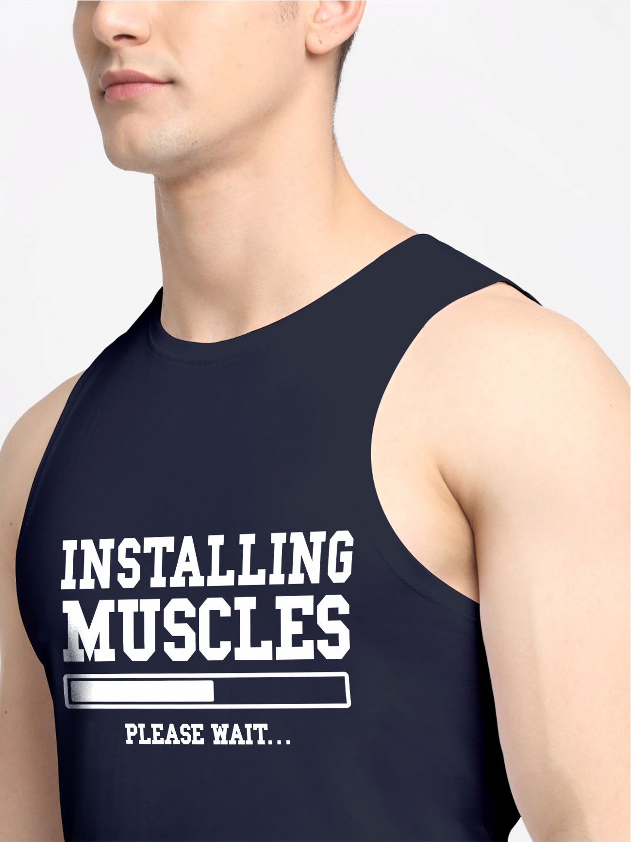Installing Muscles Printed Cotton Gym Vest - Friskers