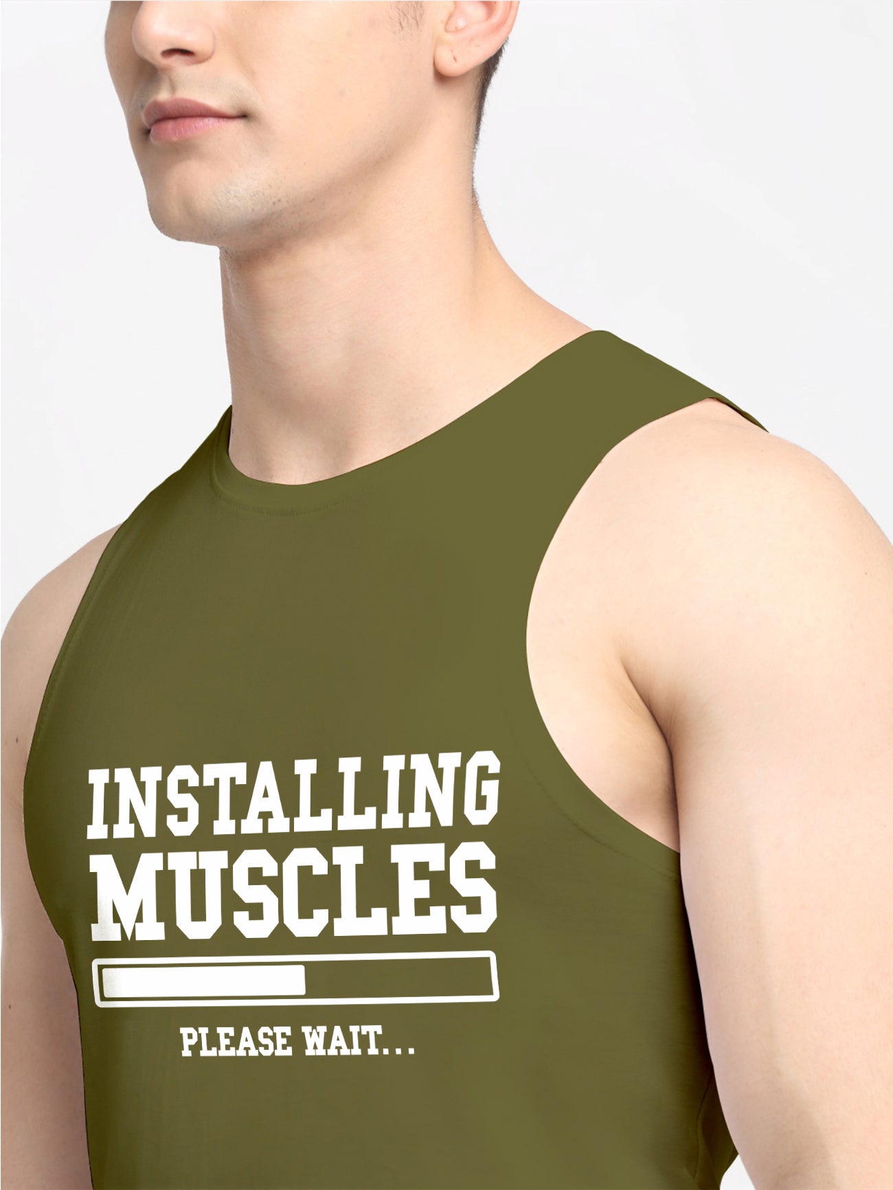 Installing Muscles Printed Cotton Gym Vest - Friskers