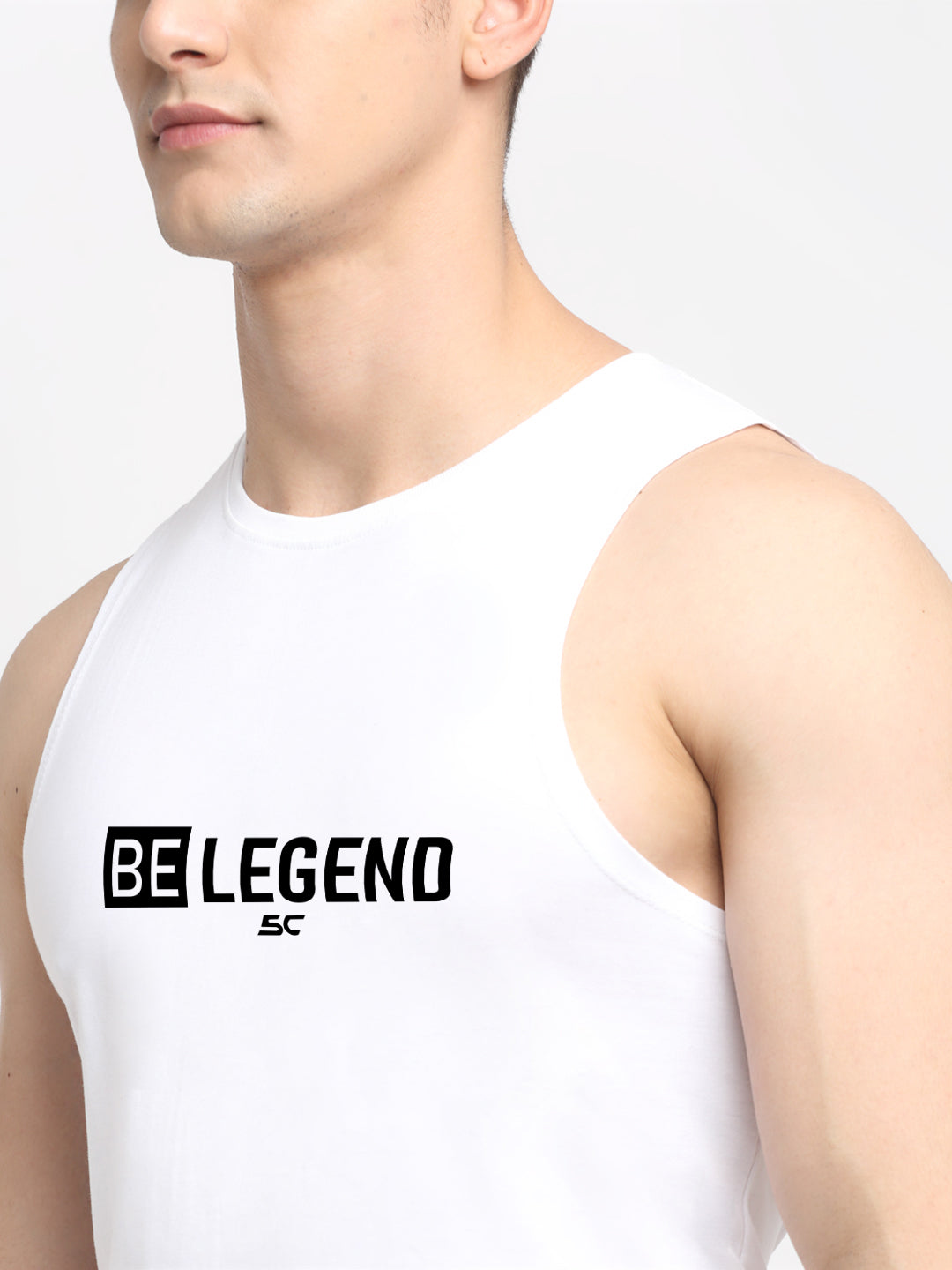 Men's Be Legend Printed Round Neck Gym Vest - Friskers