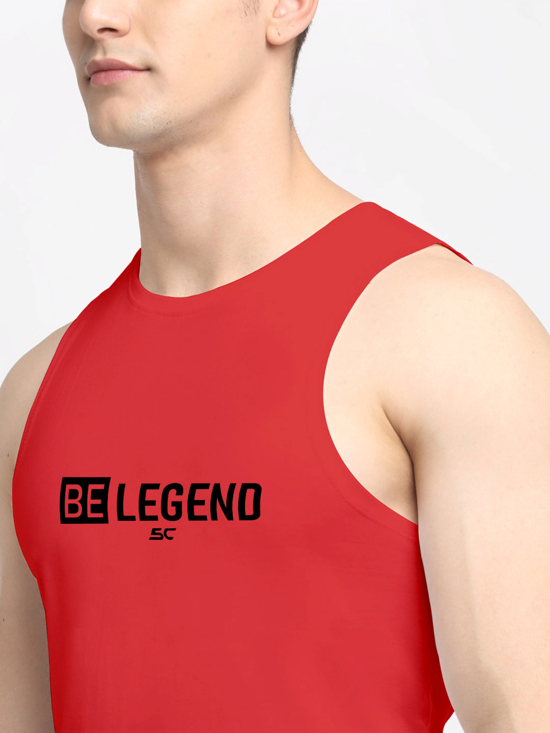 Men's Be Legend Printed Round Neck Gym Vest - Friskers