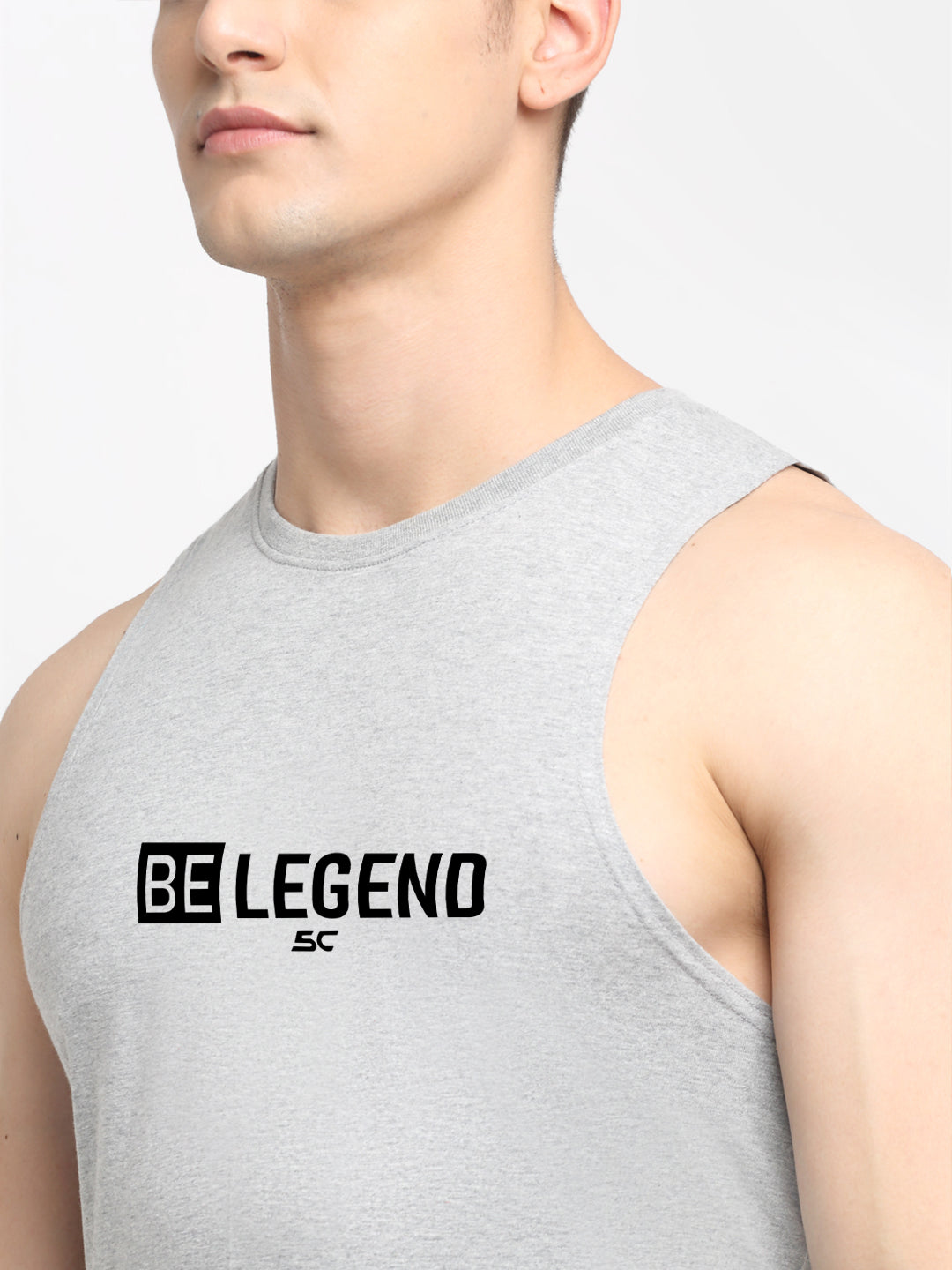 Men's Be Legend Printed Round Neck Gym Vest - Friskers