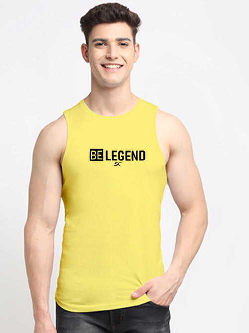 Men's Be Legend Printed Round Neck Gym Vest