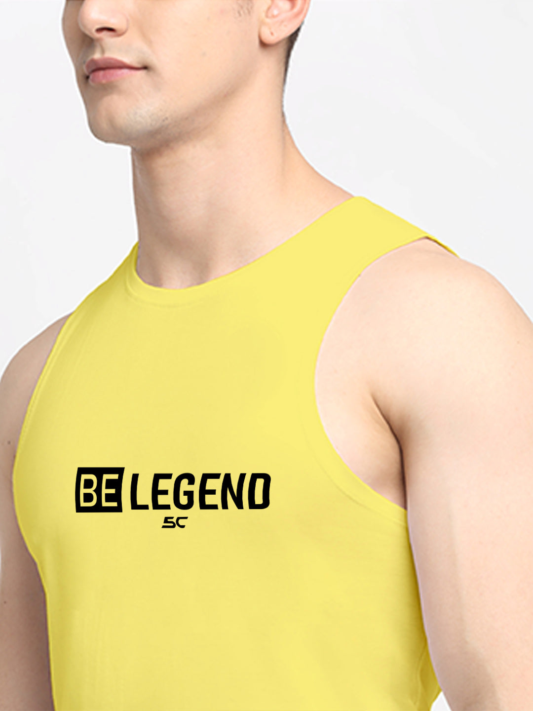 Men's Be Legend Printed Round Neck Gym Vest - Friskers