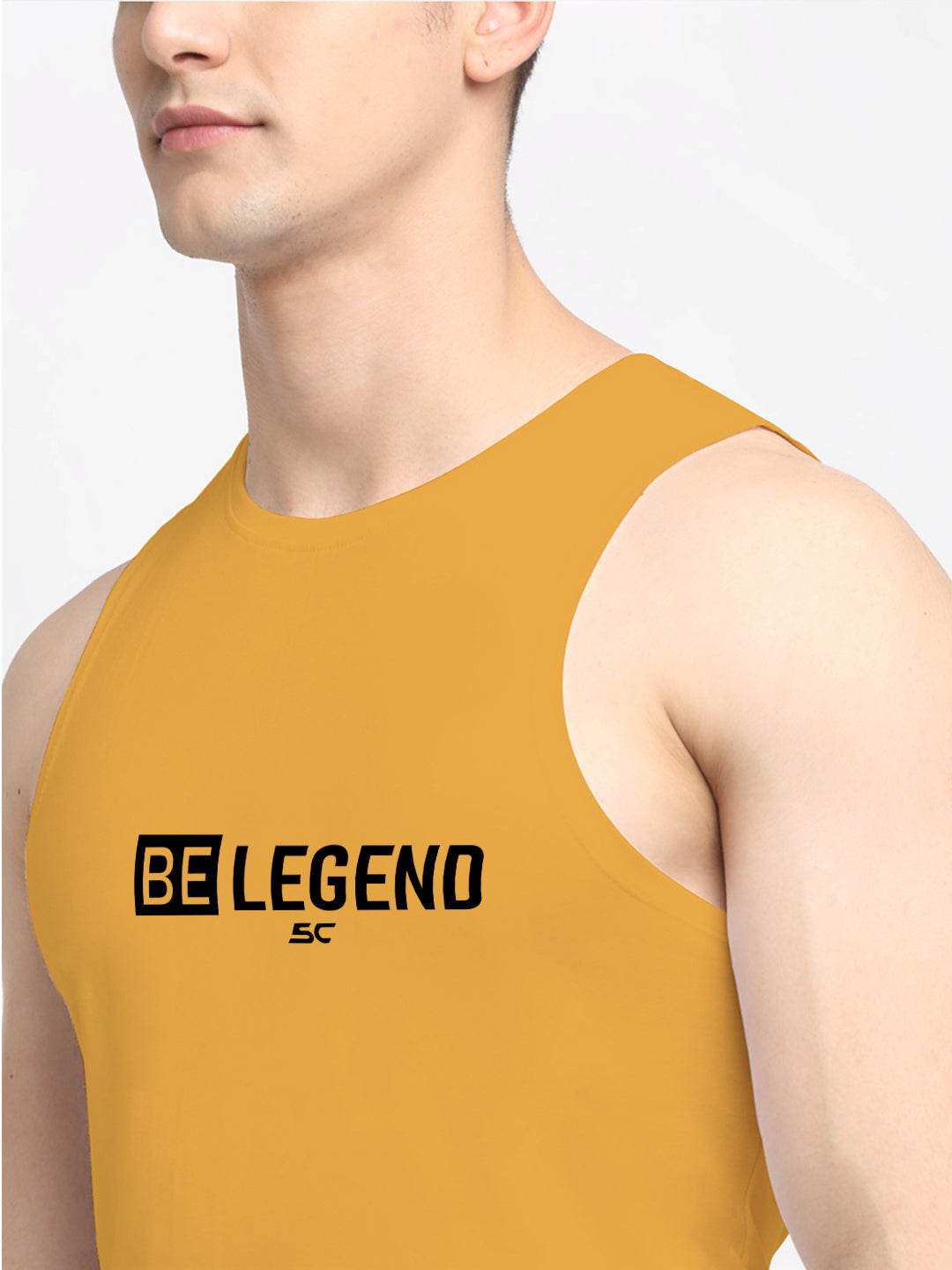 Men's Be Legend Printed Round Neck Gym Vest - Friskers