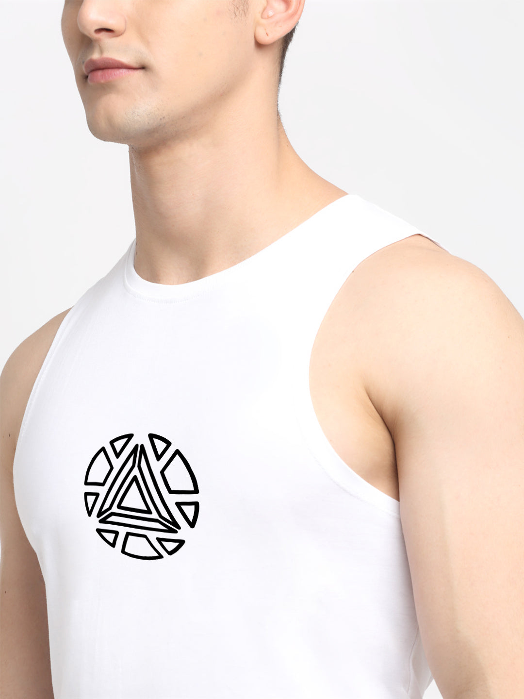 Men's Printed Round Neck Sports Gym Vest - Friskers