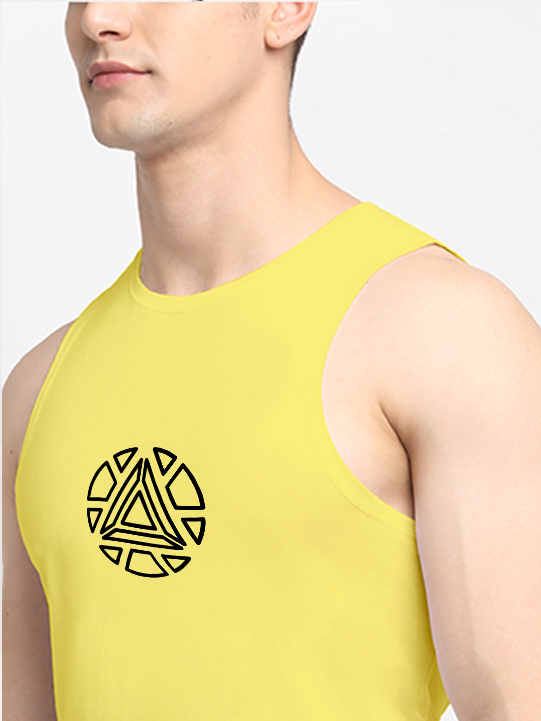 Men's Printed Round Neck Sports Gym Vest - Friskers