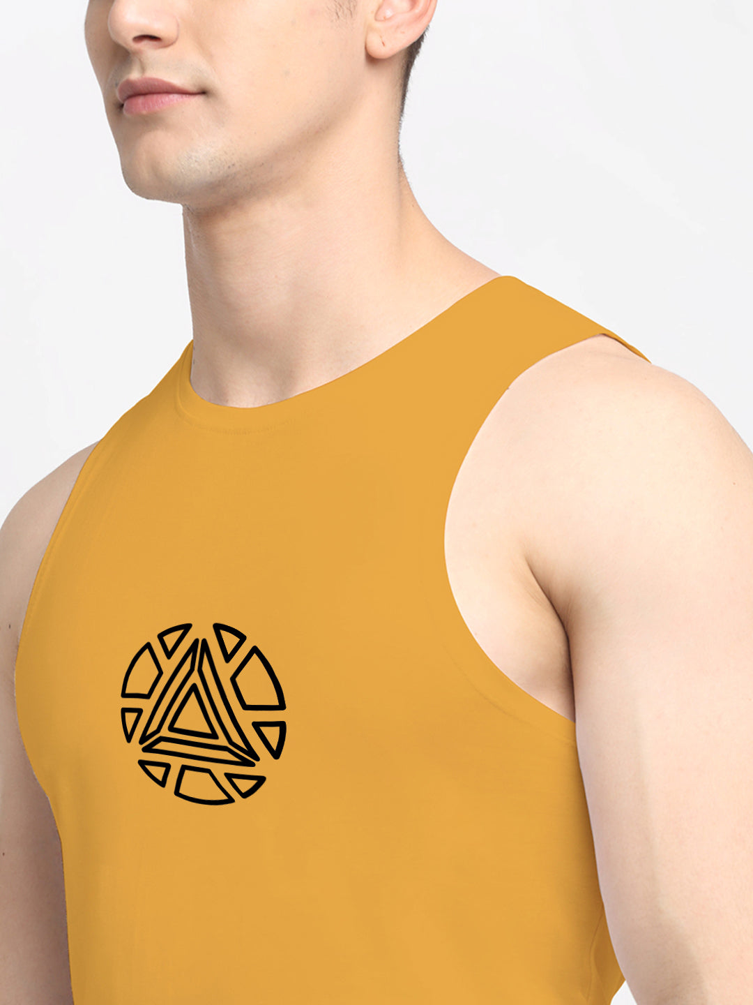 Men's Printed Round Neck Sports Gym Vest - Friskers
