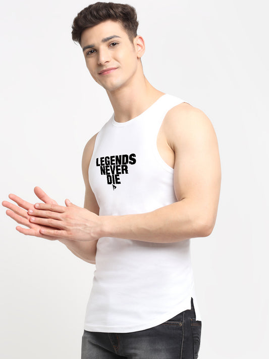 Men's Legends Never Die Printed Round Neck Gym Vest - Friskers