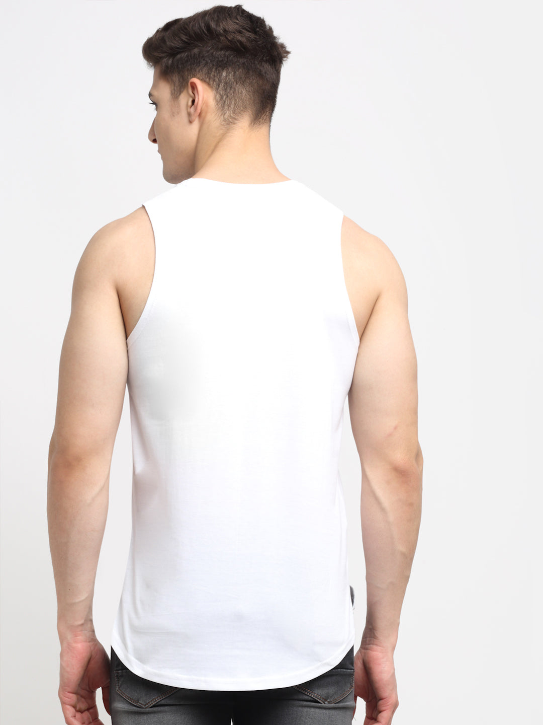 Men's Dry Fit Printed Round Neck Gym Vest - Friskers