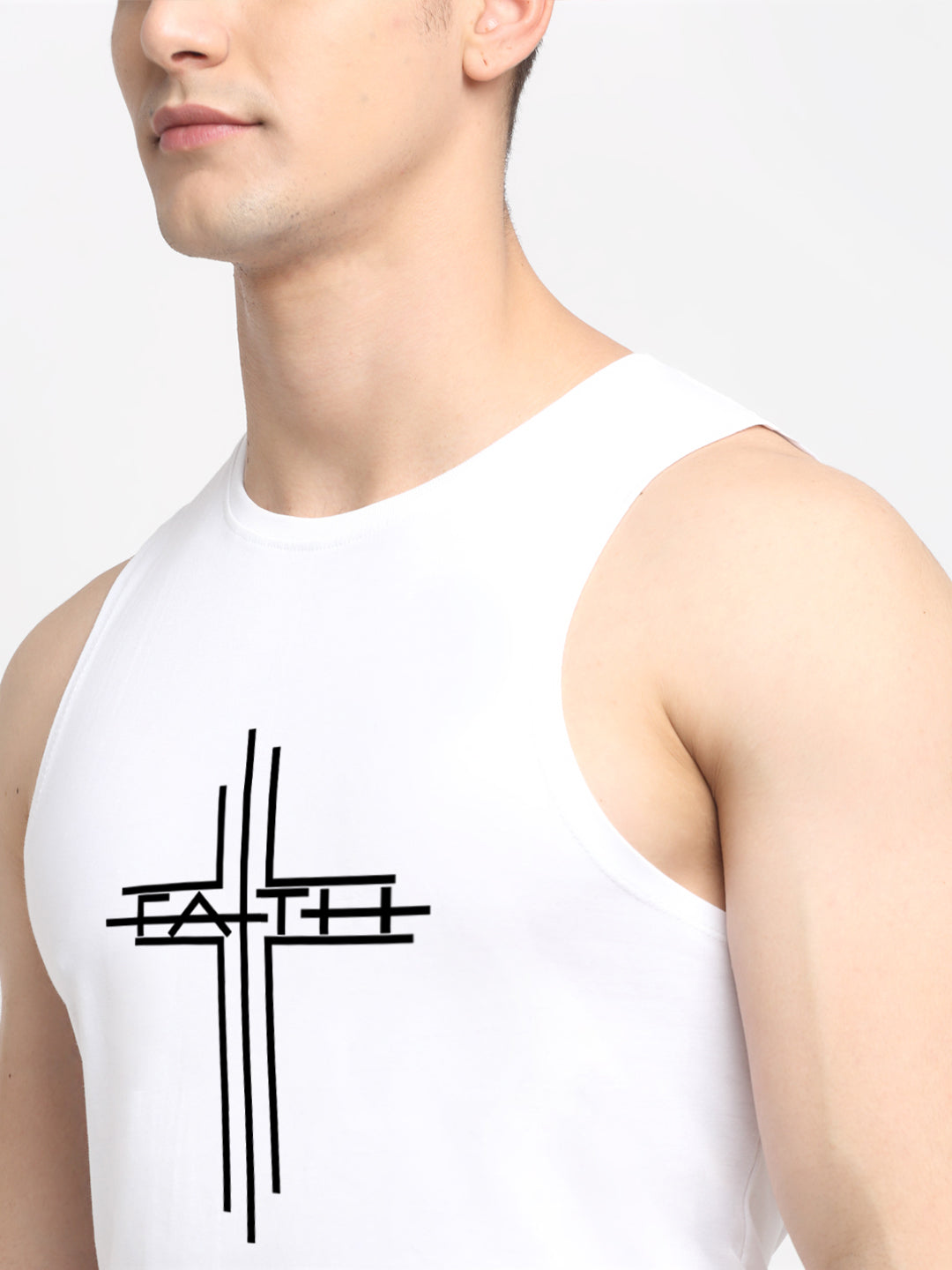 Men's Dry Fit Printed Round Neck Gym Vest - Friskers