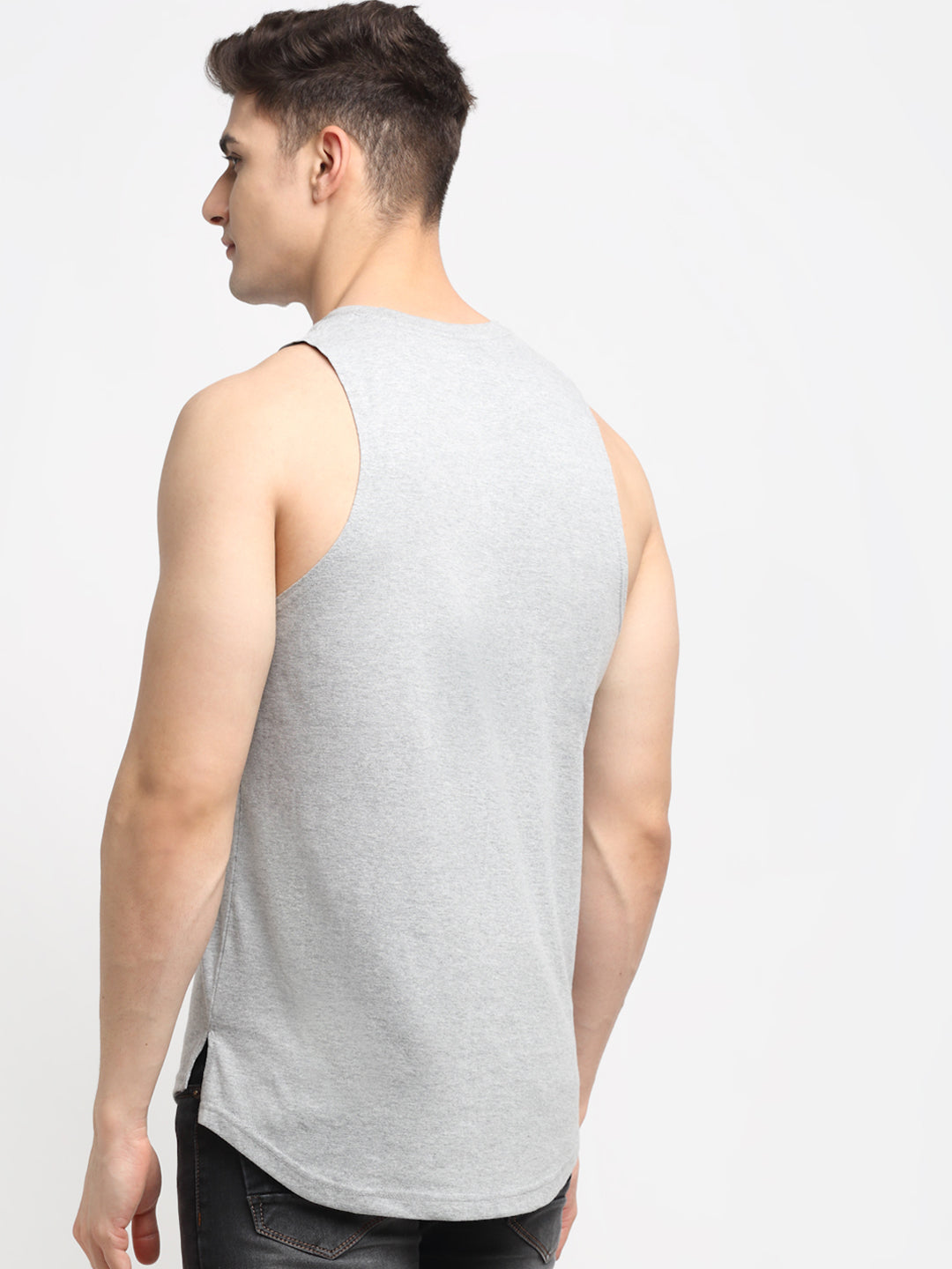 Men's Dry Fit Printed Round Neck Gym Vest - Friskers