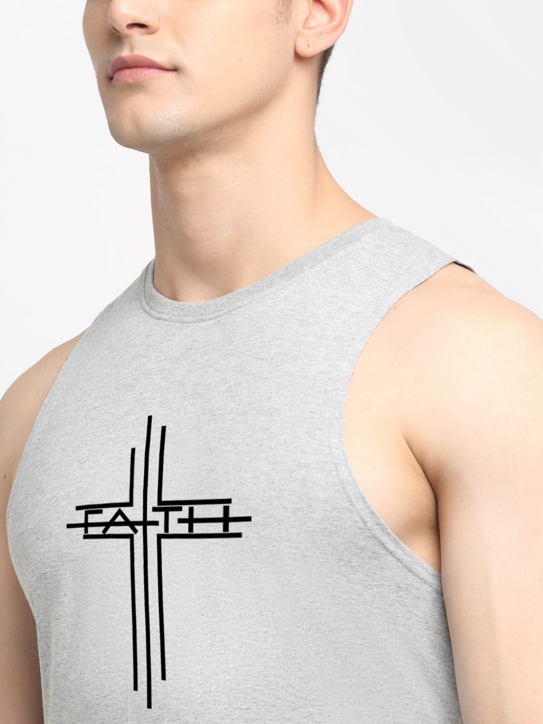 Men's Dry Fit Printed Round Neck Gym Vest - Friskers