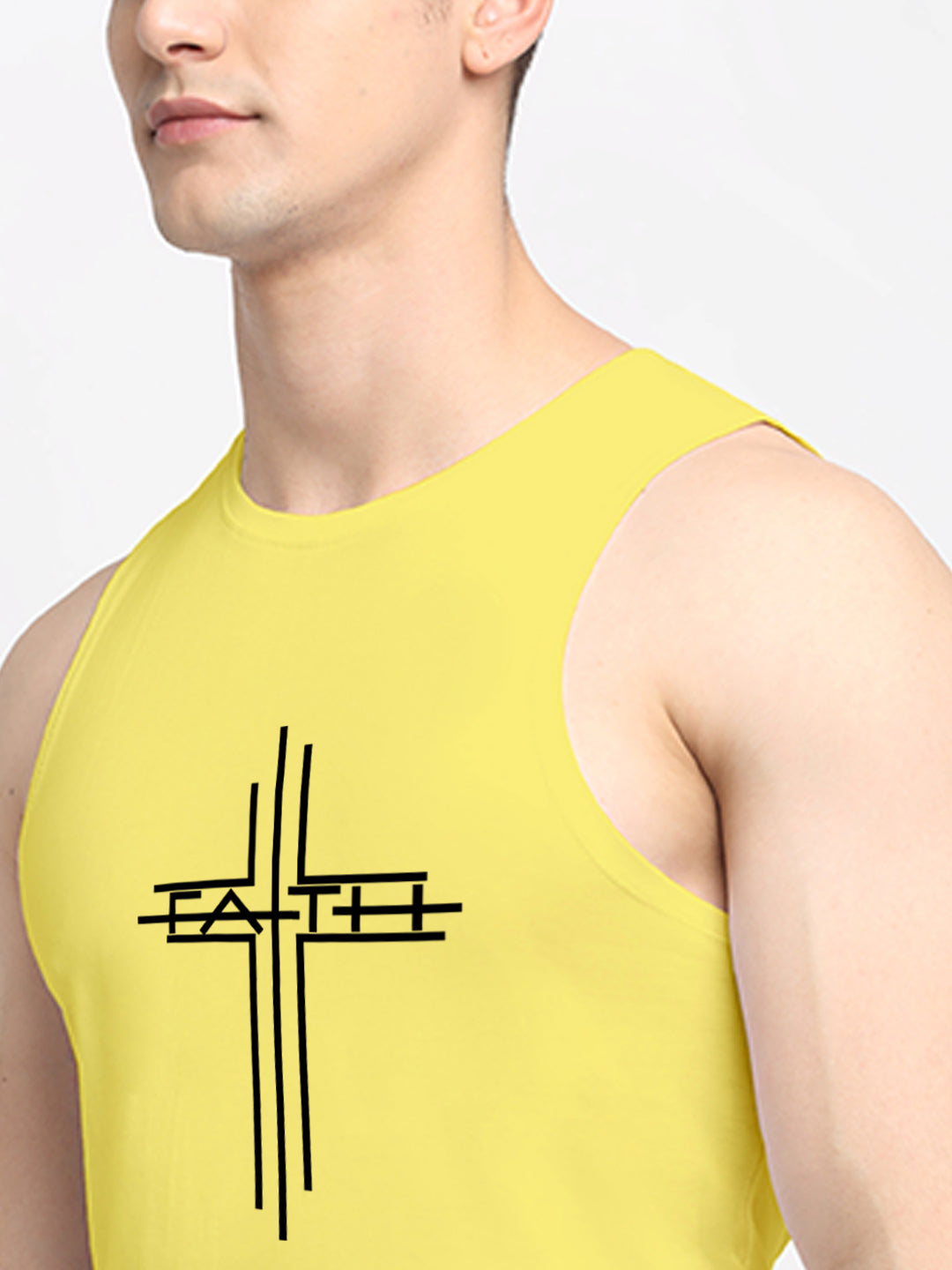 Men's Dry Fit Printed Round Neck Gym Vest - Friskers