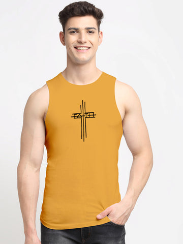 Men's Dry Fit Printed Round Neck Gym Vest - Friskers
